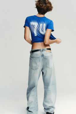 TRF OVERSIZED SHIFTED SEAM MID-WAIST JEANS - Zara фото 6