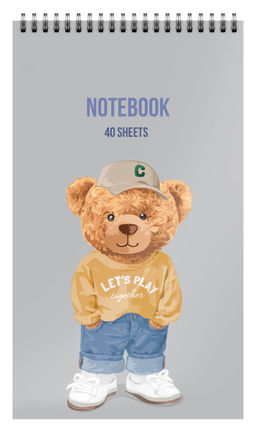 Блокнот А7 40 л. клетка Schoolformat КРУТОЙ МИШКА на гребне, мелованный картон, сплошной Уф-лак - Buro фото 3