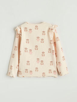 Bisiklet Yaka Ay?c?k Desenli K?z Bebek Ti??rt