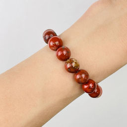 Браслет из кирпичной Яшмы 17 см