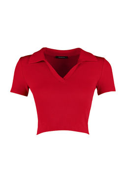 Trendyolmilla Siyah Fitted/Vucuda Oturan Crop Polo Yaka Fitilli Esnek Orme Bluz TWOSS21BZ0038  фото 49