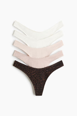 Pack de 5 bragas thong de algod?n