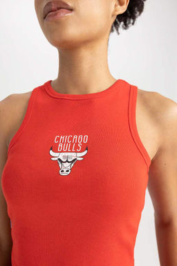 DeFactoFit NBA Chicago Bulls Укороченная майка из 100% хлопка с круглым вырезом  фото 10