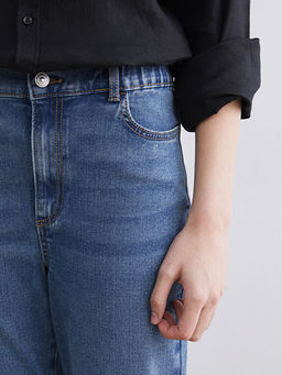 Beli Lastikli Slim Mom Kad?n Jean Pantolon