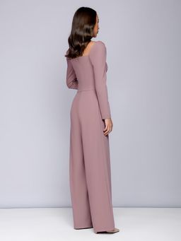 Комбинезон бежевый с открытыми плечами - 1001dress фото 3