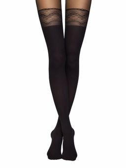 Колготки фантазийные CONTE Колготки с имитацией ажурных чулок DELIGHT nero - Conte elegant фото 9