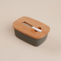 Маслёнка SL Home «Каса Перфекто», с ножом для масла, бамбуковая крышка, 15×10×5.5 см