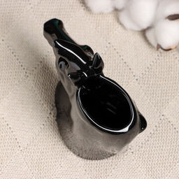 Фигурное кашпо для цветов «Единорог», 250 мл, 13×5×13 см, керамика, чёрное