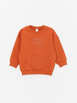 Bisiklet Yaka Uzun Kollu Bask?l? Erkek Bebek Sweatshirt ve E?ofman Alt? 2li Tak?m - Waikiki фото 2