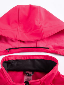 Парка спортивная женская с капюшоном softshell красного цвета 9568Kr - Mtforce фото 16