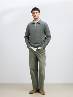Polo Yaka Erkek Sweatshirt