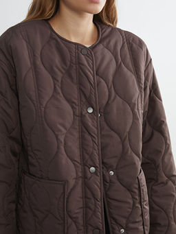 Bisiklet Yaka Oversize Kapitone Kad?n ?i?me Mont