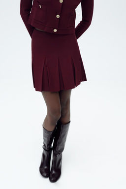 PLEATED MINI KNIT SKIRT - Zara фото 2