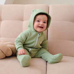 Комбинезон с капюшоном Крошка, Я BASIC LINE, рост 68-74 см, зелёный - Крошка я фото 2