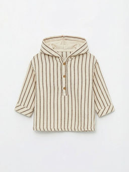 ?izgili Erkek Bebek Kap??onlu ?st ve Pantolon Tak?m