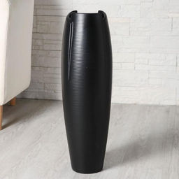 Ваза для цветов напольная «Веер», 14×58 см, керамика, чёрная