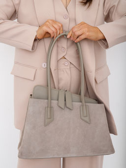 Сумка женская кожаная 6005L l.gray Polina&Eiterou