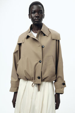 ZW COLLECTION SHORT HOODED TRENCH COAT - Zara фото 2