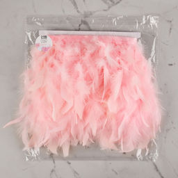 Перья индюка декоративные, на ленте, 13-17 см, 5±0.5 м, розовые