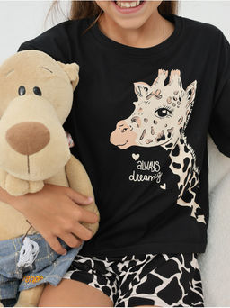 Пижама "Жираф" детская девочка с шортами