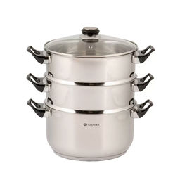 Мантоварка нерж., 24 см, 5.8 л, 3 секции, Daniks, DNN, крышка стекло, индукция, S-A40D10A3 (510047)