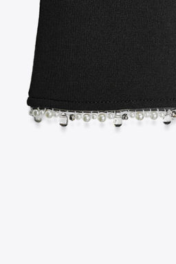 FLARE STRETCH TROUSERS WITH FAUX PEARLS - Zara фото 7