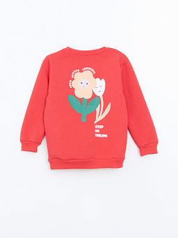 Bisiklet Yaka Bask?l? K?z ?ocuk Sweatshirt