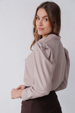 11329 Блуза с объёмными рукавами латте - Martichelli фото 4
