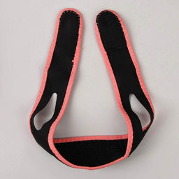 Маска текстильная для коррекции овала лица, на липучке, чёрная, розовая