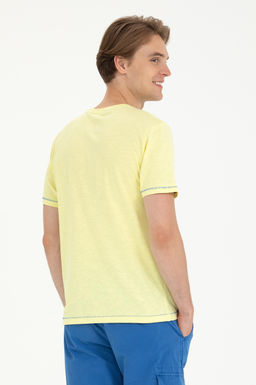 Мужская светло-желтая футболка с круглым вырезом - U.s. polo assn фото 19