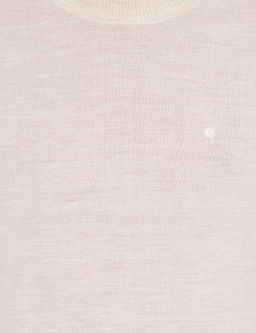 Бежевый базовый трикотажный свитер приталенного кроя в стиле Fisherman - Cacharel фото 6