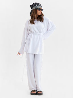 Костюм женский (туника, брюки) MINAKU: Casual Collection, размер 44, белый