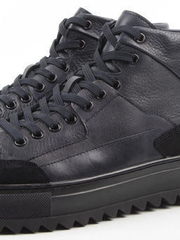 05-B203B-1M-C DK.BLUE Ботинки зимние мужские (натуральная кожа, натуральный мех)