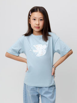 КР 301987-1/голубой фуфайка (футболка) для дев