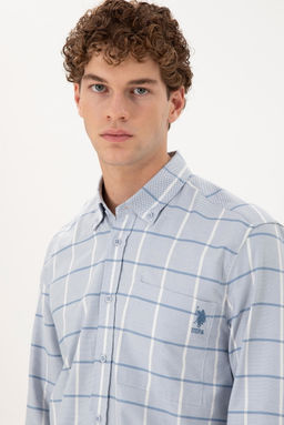 Мужская темно-синяя рубашка с длинным рукавом - U.s. polo assn фото 2