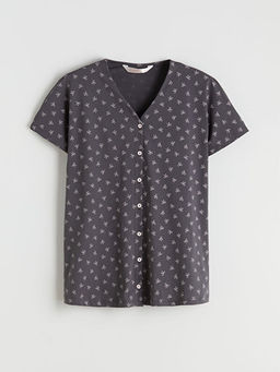 V Yaka Desenli Hamile Pijama Tak?m?