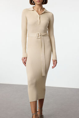 TRENDYOLMILLA Lacivert Maxi Kusakl? Triko Elbise TWOAW25EL00442  фото 9