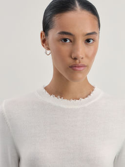 Джемпер с необработанным краем из шерсти / Zarina  фото 7