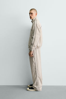 PANTAL?N JOGGER ESTRUCTURA BANDA CONTRASTE / Crudo - Zara фото 4