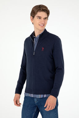 Мужской темно-синий базовый трикотажный кардиган Неожиданная скидка в корзине - U.s. polo assn фото 3