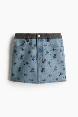 Minifalda denim con strass - H&m фото 8