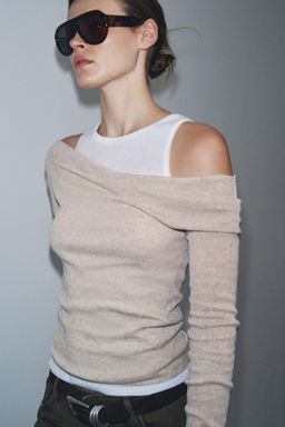 ASYMMETRIC LAYERED-EFFECT T-SHIRT - Zara фото 3