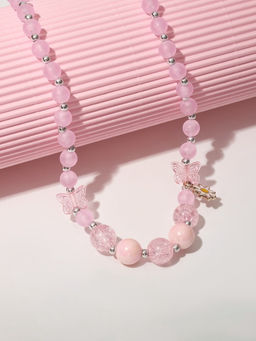 Бусы детские Выбражулька «Бабочка с ромашкой», розовые