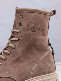 Ботинки 329.21153bе. серо коричневый замша/Байка