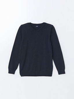 V Yaka Basic Uzun Kollu Erkek ?ocuk Triko Kazak