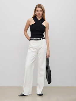 ЕМКА / Белые джинсы с необработанным краем - Emka фото 3