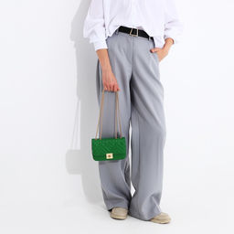 Сумка женская мессенджер на клапане, 18×7×13 см, со стёжкой, зелёная