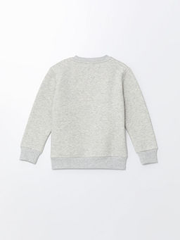 Bisiklet Yaka Bask?l? Uzun Kollu Erkek ?ocuk Sweatshirt - Waikiki фото 3