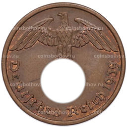 Монета 2 рейхспфеннига 1939 года A Германия