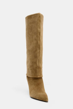 SPLIT SUEDE HEELED BOOTS - Zara фото 6